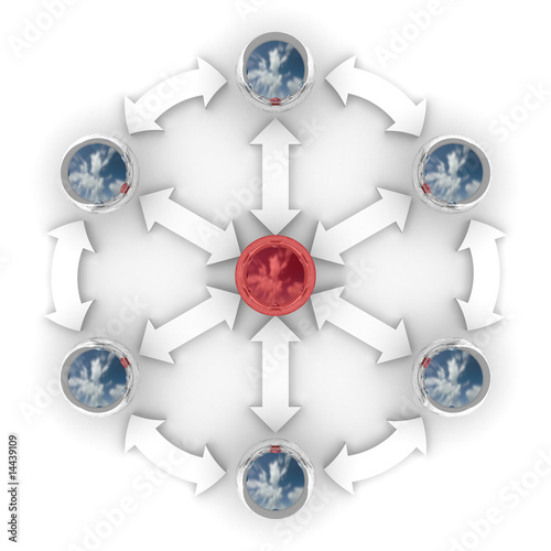 Conceptual image of teamwork. 3D image.
