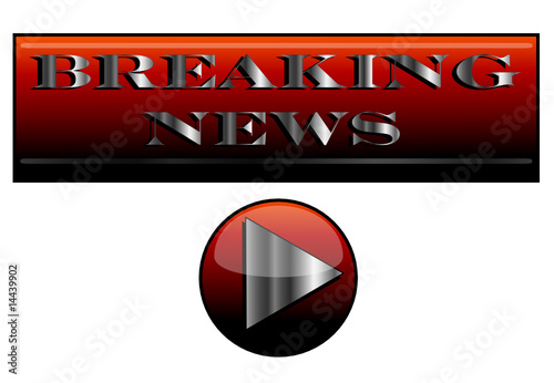 Breaking news symbol with play button