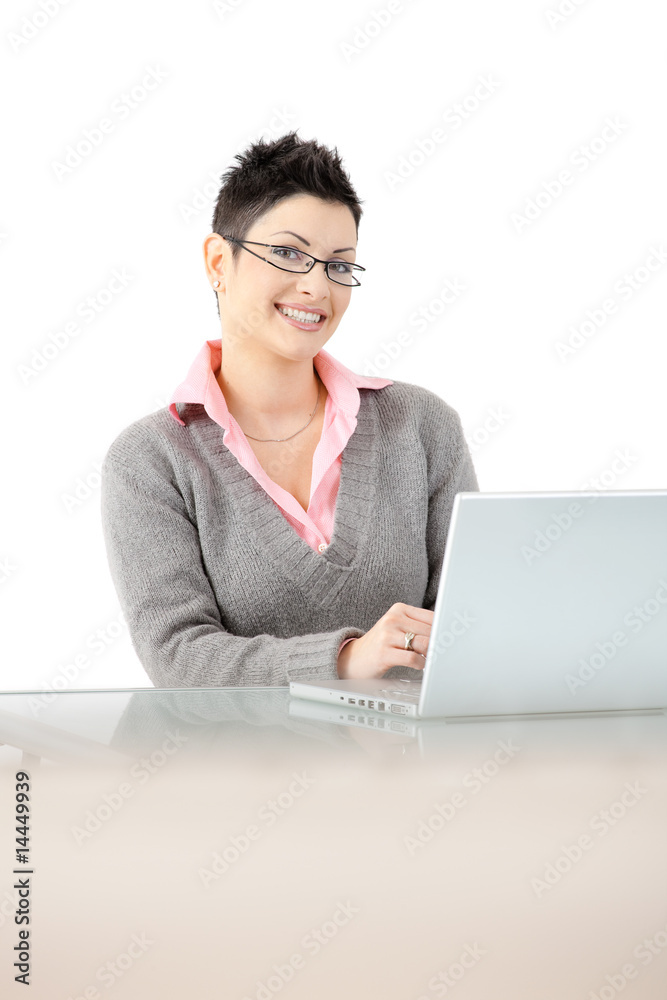 Businesswoman working at desk Businesswoman working at desk