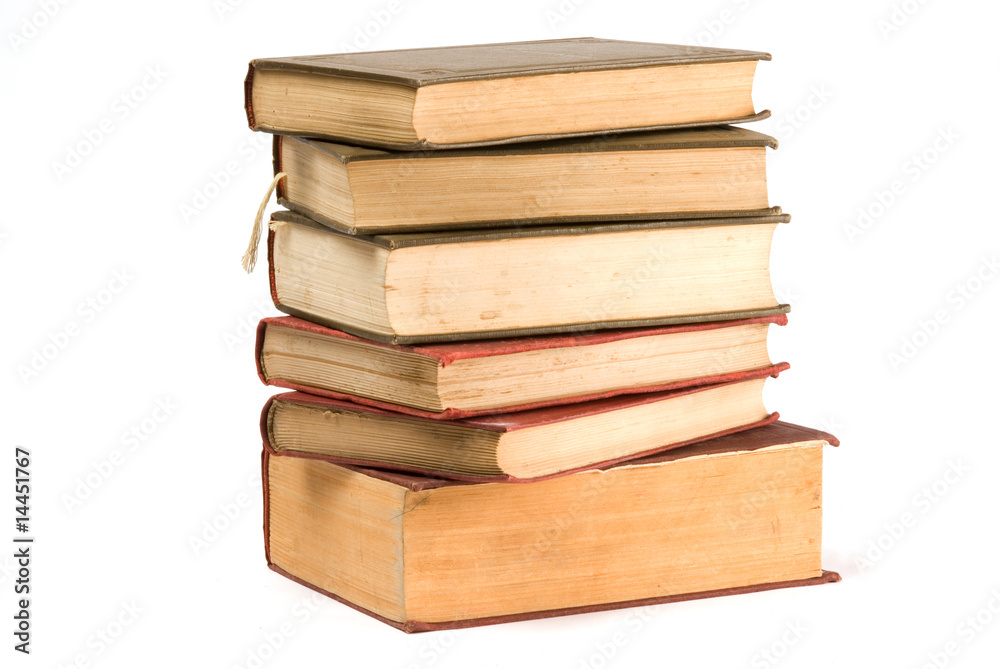 Stack of old Books Isolated on a White Background Stack of old Books Isolated on a White Background