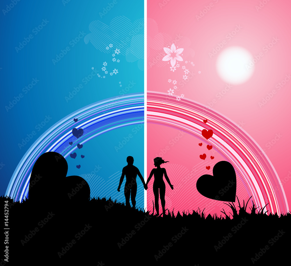 Naklejka premium Romantic walk