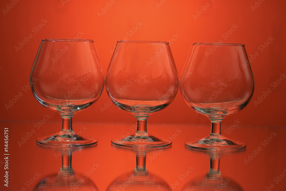 glass on a mirror and reflection glass on a mirror and reflection