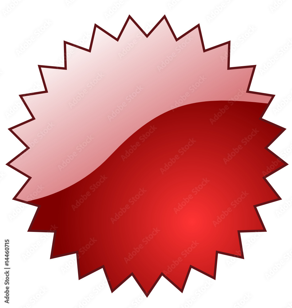 Red Starburst Badge Vector, Burst Explosion Shape Sunburst Label Promotional Element