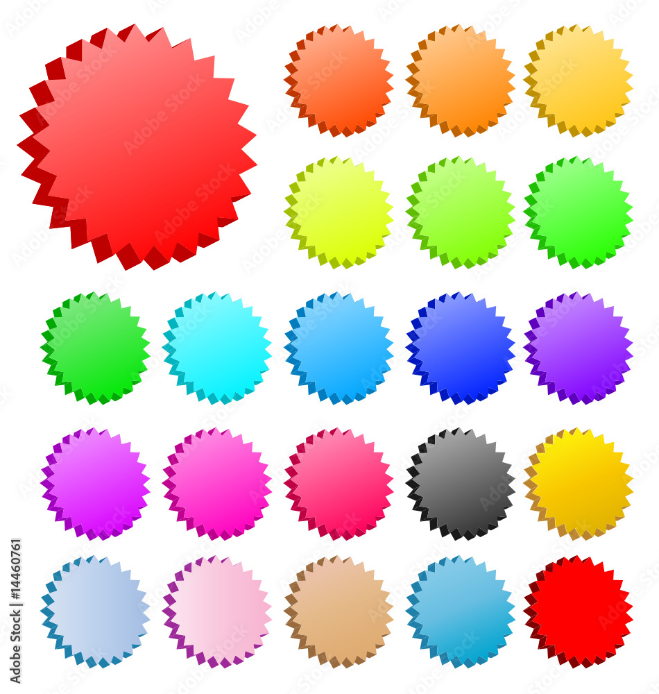 3D vector star badges collection. Perfect for icons or text. 3D vector star badges collection. Perfect for icons or text.