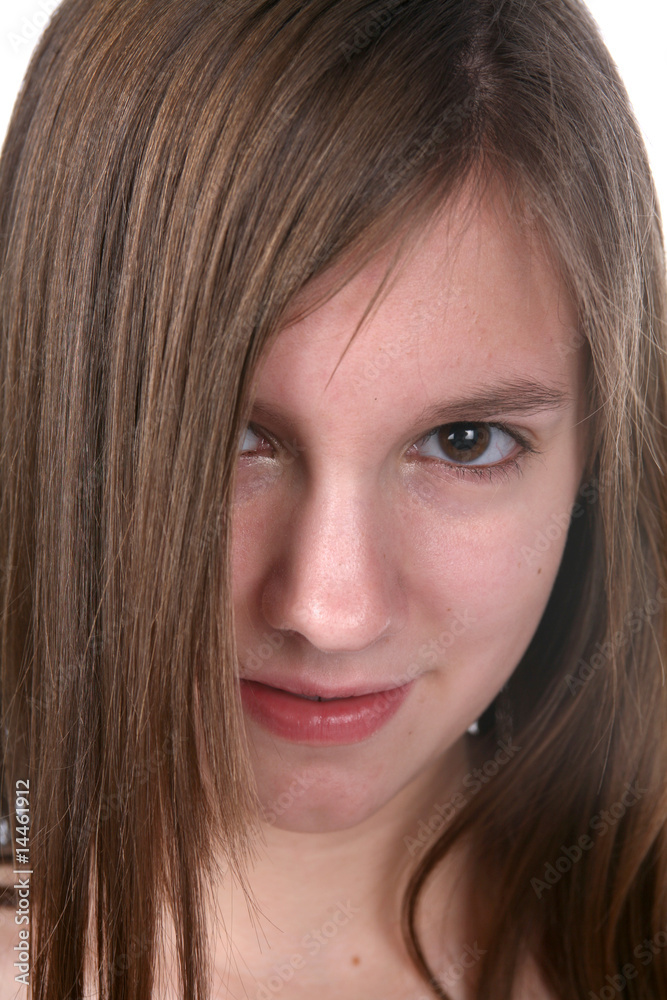 close up of pretty teenage girls face and eye close up of pretty teenage girls face and eye