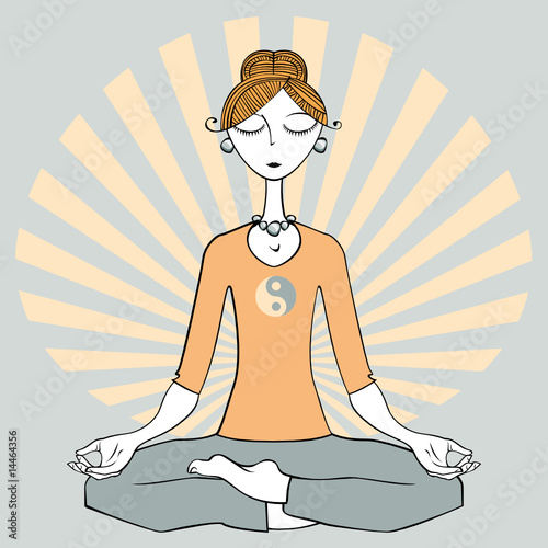 Woman sitting doing yoga