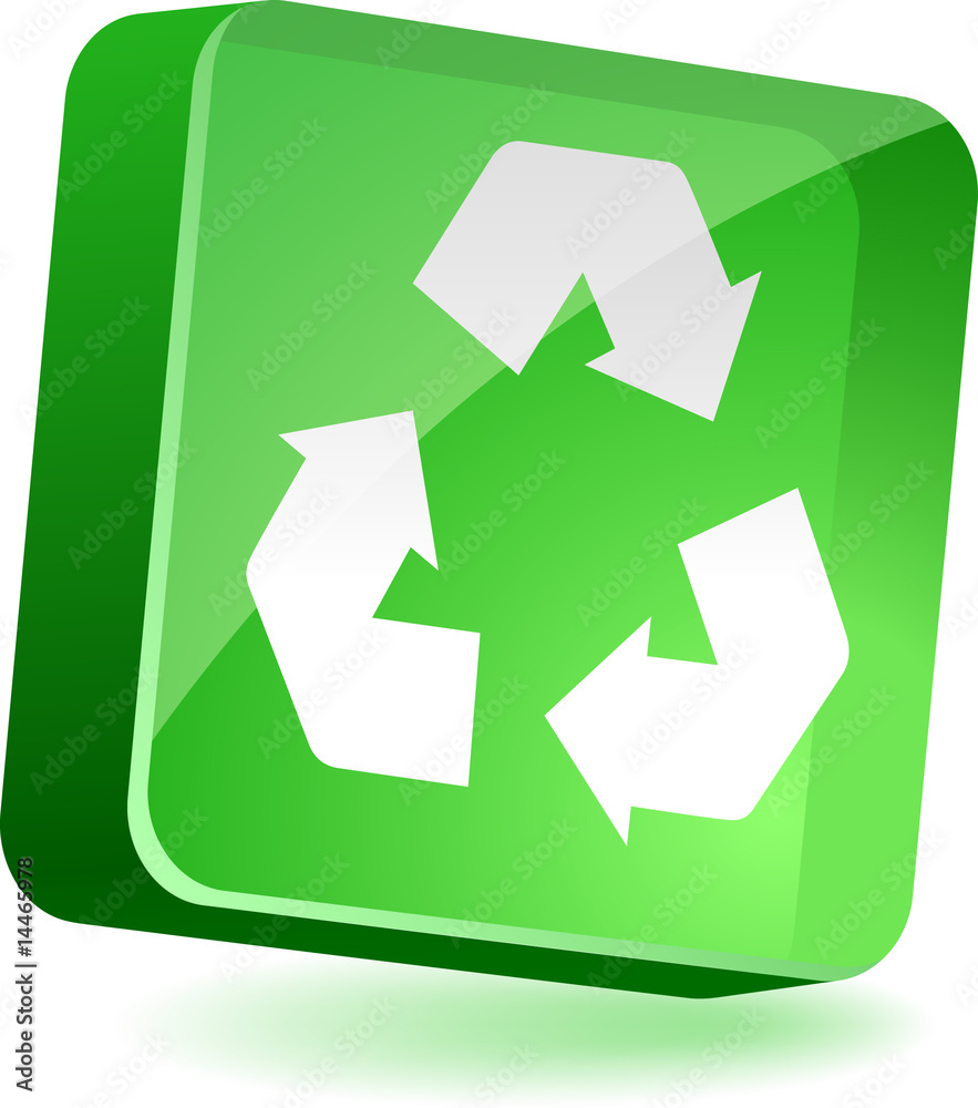 Recycle 3d icon. Vector illustration. Recycle 3d icon. Vector illustration.