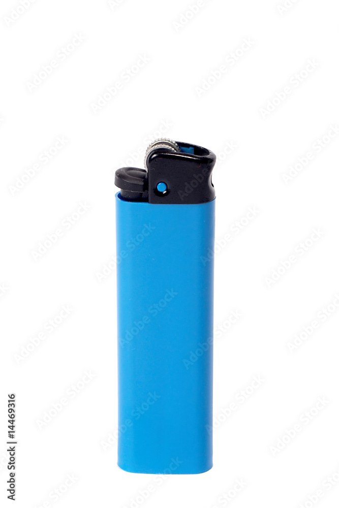 Blue lighter isolated on white