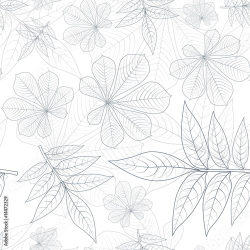 Leafs Silhouette Seamless Pattern