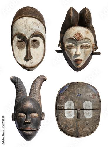 Masques africains x 4