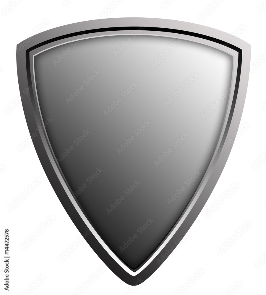 Stylized shield illustration, isolated against white