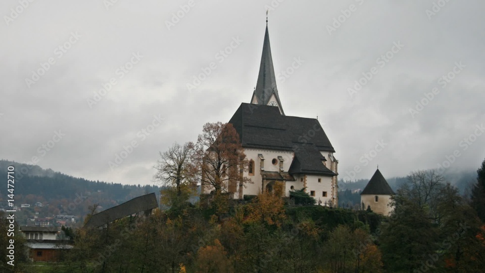 Church in Austria. Time lapse.