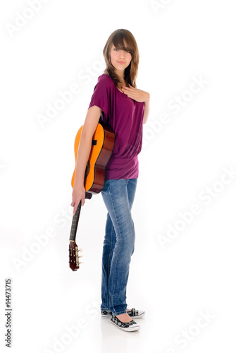 Attractive Teen girl guitar