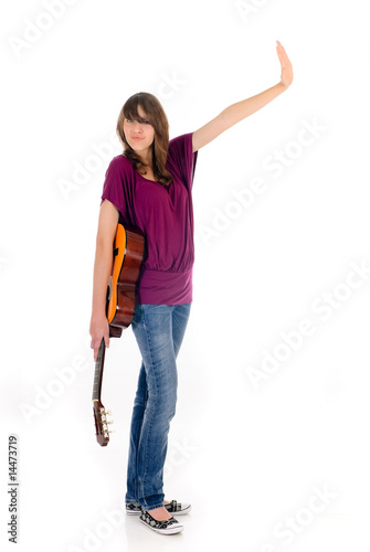 Attractive Teen girl guitar