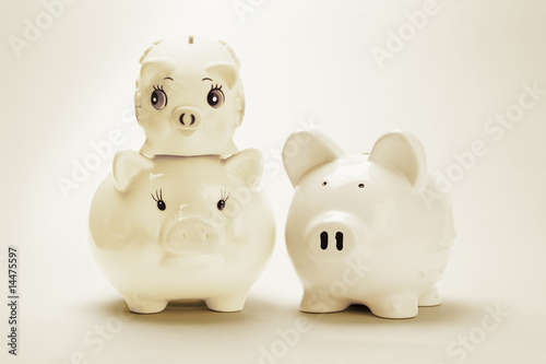 Family of piggy banks