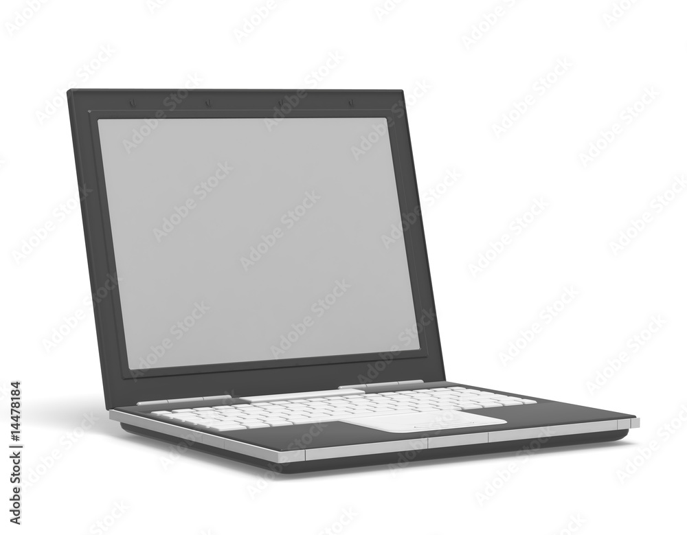 Blank isolated laptop