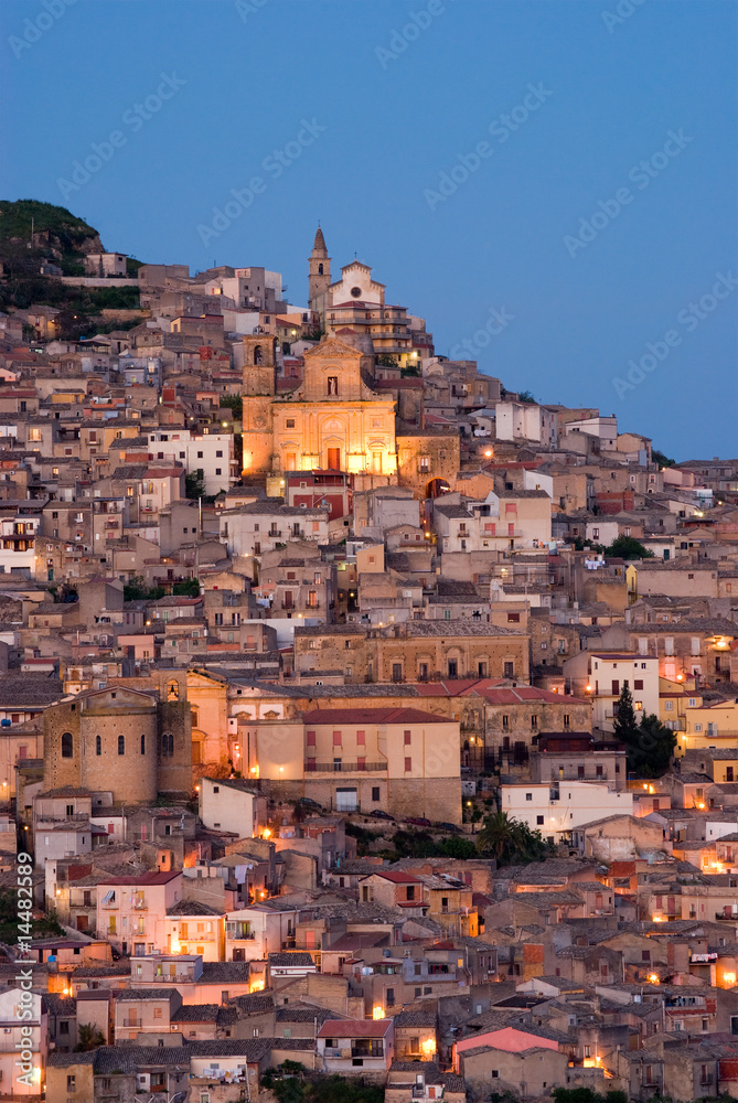 view of old italian village at twilight