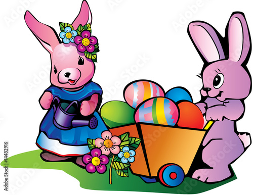 two easter bunnies
