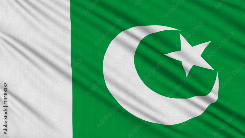 Pakistani flag, with real structure of a fabric Pakistani flag, with real structure of a fabric