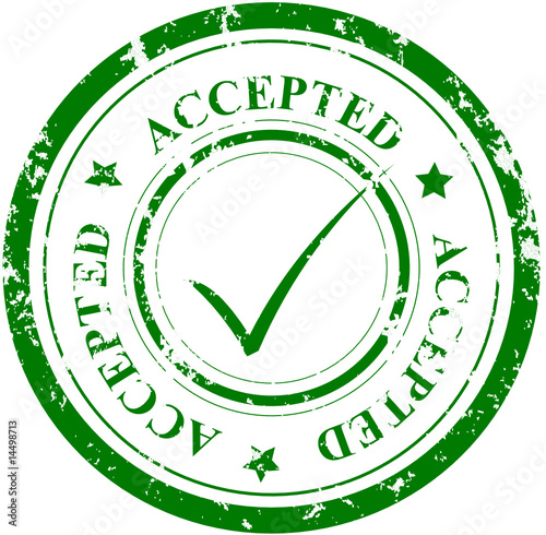 Grunge stamp with word ACCEPTED and mark