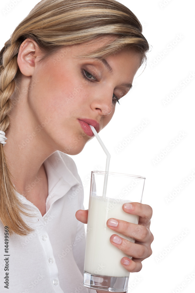 Healthy lifestyle series - Woman drinking milk Healthy lifestyle series - Woman drinking milk