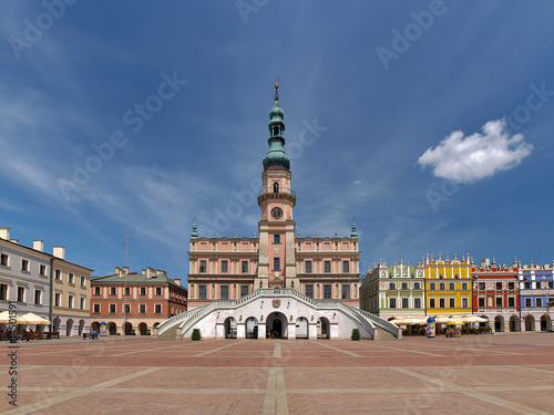 Leading the market and town hall in Zamosc photo