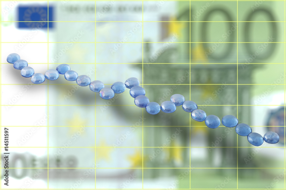 Obraz premium droping euro chart