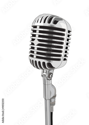 Vintage microphone isolated on white