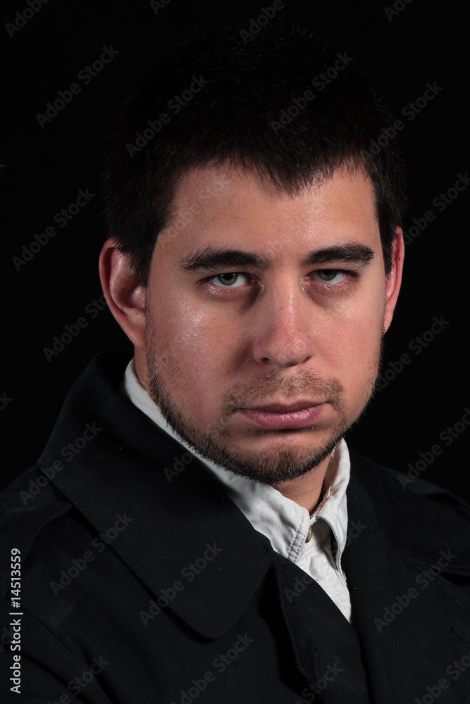 Male portrait isolated on black background Male portrait isolated on black background