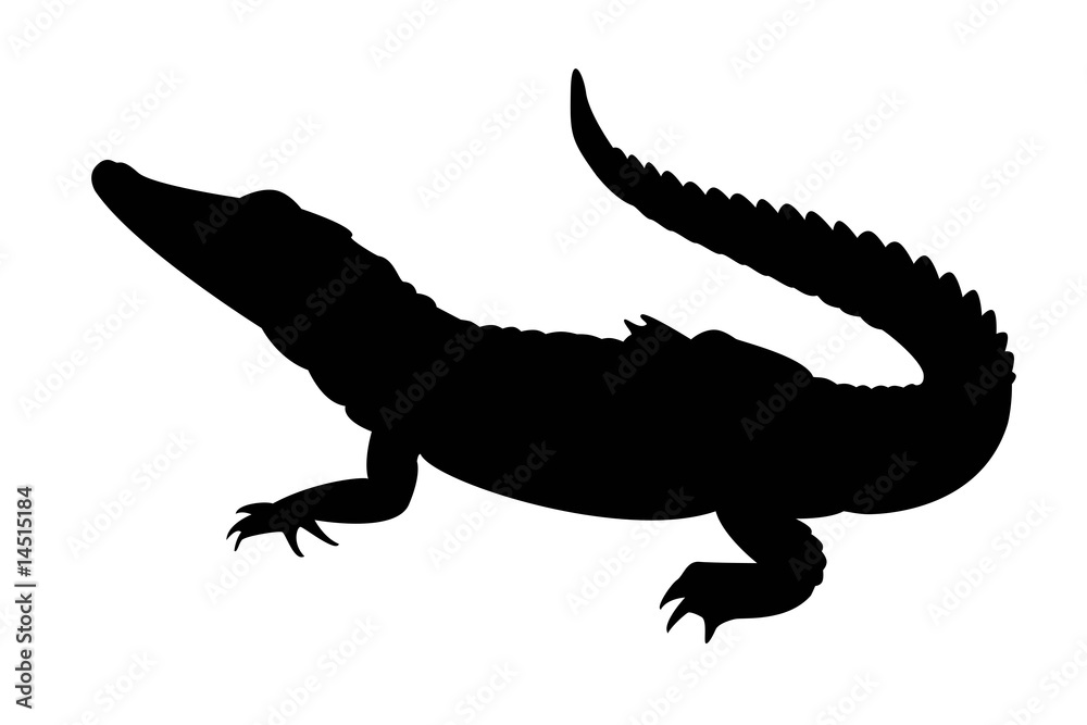 Naklejka premium czarna sylwetka aligatora