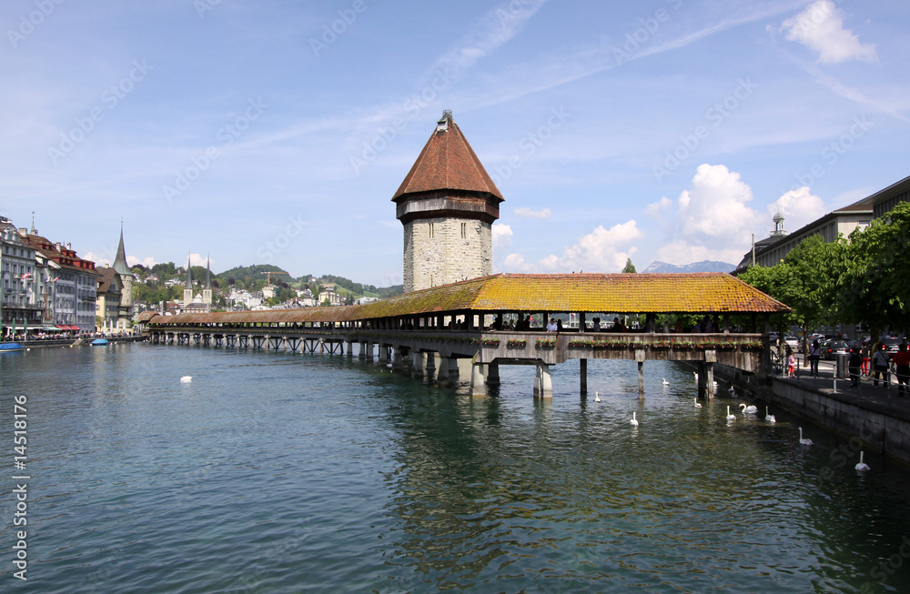 Luzern, Kapellbrücke mit Wasserturm