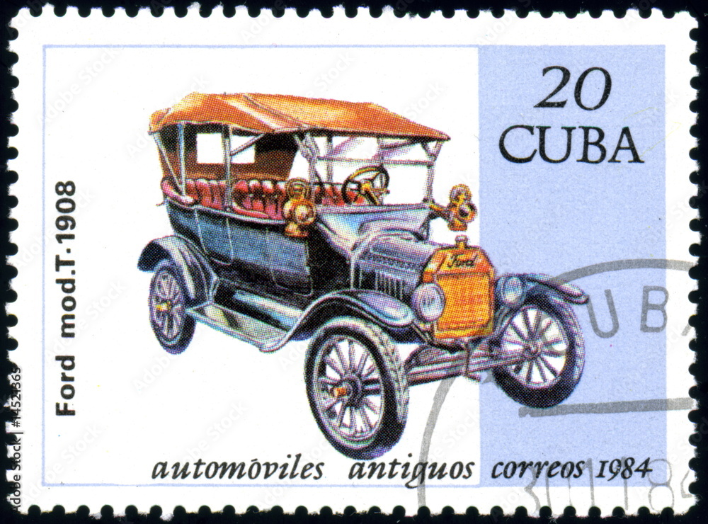 Cuba. Correos.  Ford T. 1984. Timbre postal.