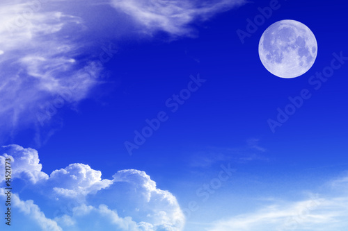 Sky with clouds and moon