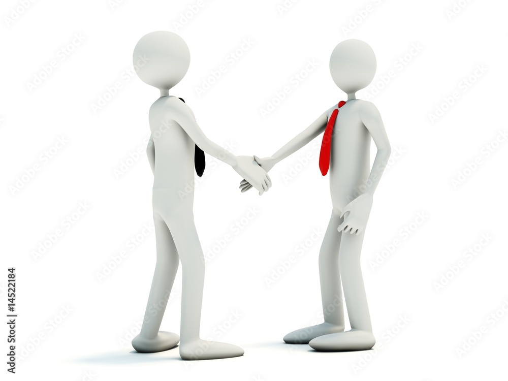 Businessmans make a handshake isolated on white Businessmans make a handshake isolated on white