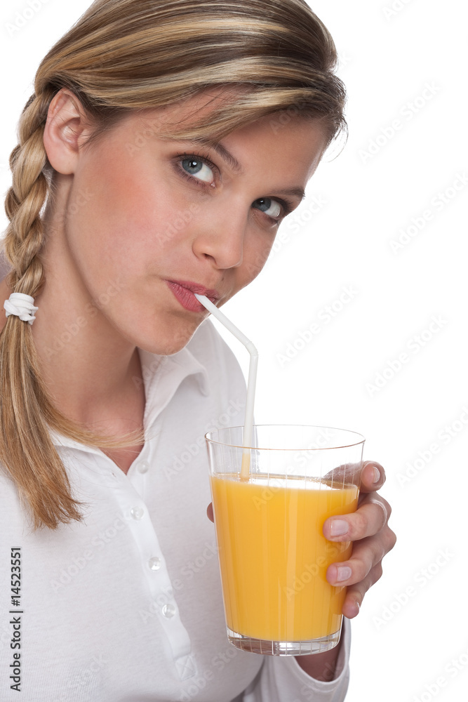 Healthy lifestyle series - Woman drinking orange juice Healthy lifestyle series - Woman drinking orange juice