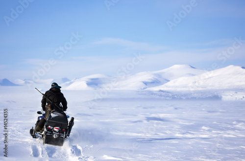 Winter Snowmobile Landscape