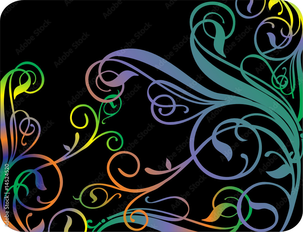 Three flowers on a dark blue background. Vector