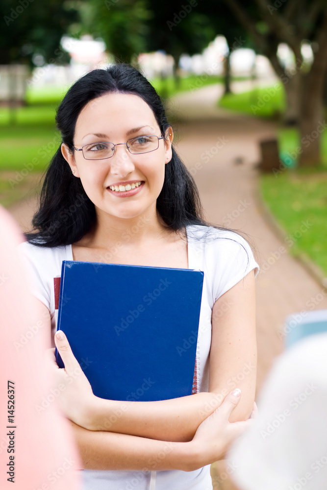 Fototapeta premium students discussing homework
