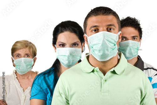 Portrait of people protect from flu