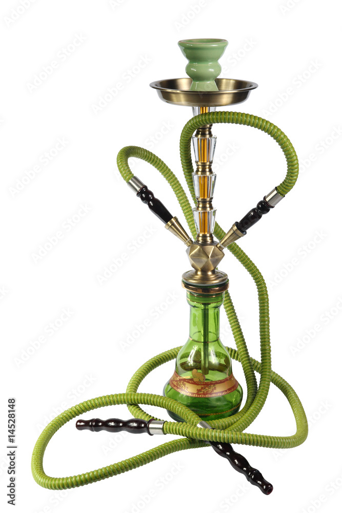 green Hookah on a white background green Hookah on a white background
