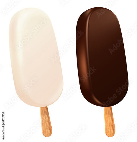 ice cream on stick, milk in chocolate, long © Pagina