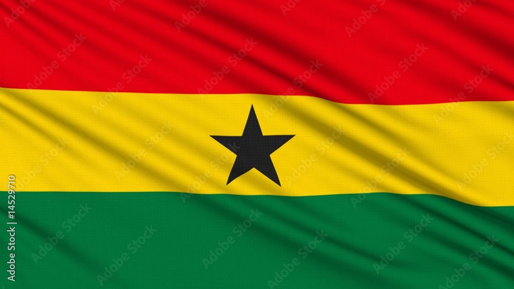 Ghanaian flag, with real structure of a fabric Ghanaian flag, with real structure of a fabric