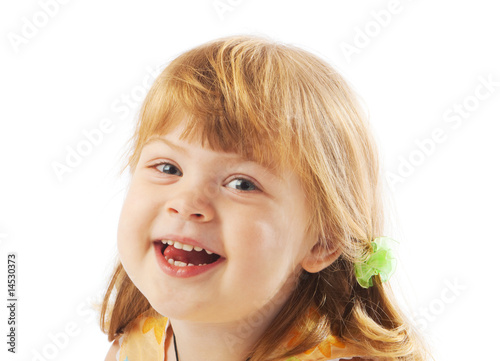 Preschool girl laughing