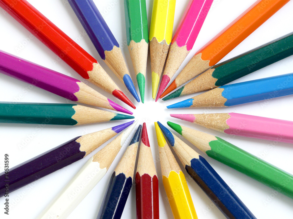 Circle of multicolored pencils Circle of multicolored pencils