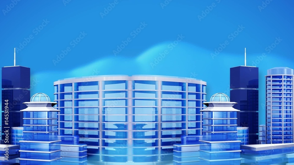 Travelling ville 3d bleue