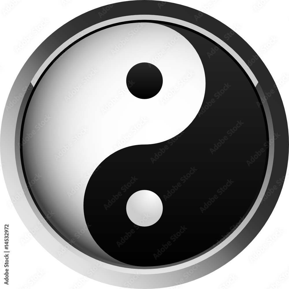 yin and yang, - taoist web button yin and yang, - taoist web button