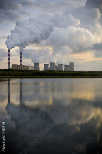 power station on evening