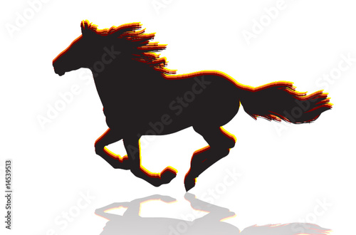 Galloping horse silhouette