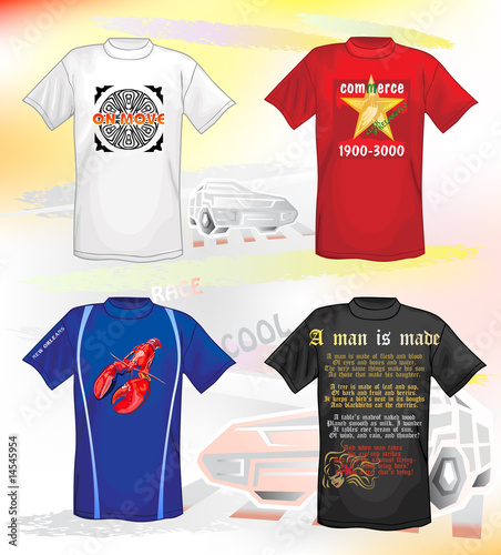 Multicolored vector T-shirt design templates for men