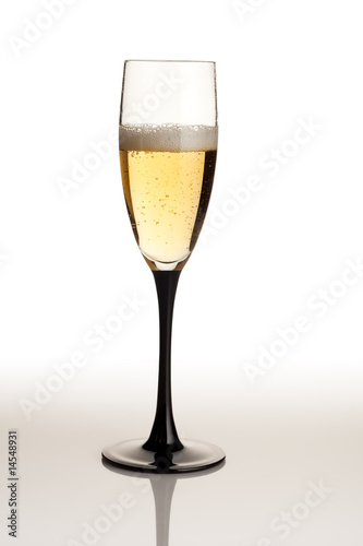 Wine glass and sparkling wine